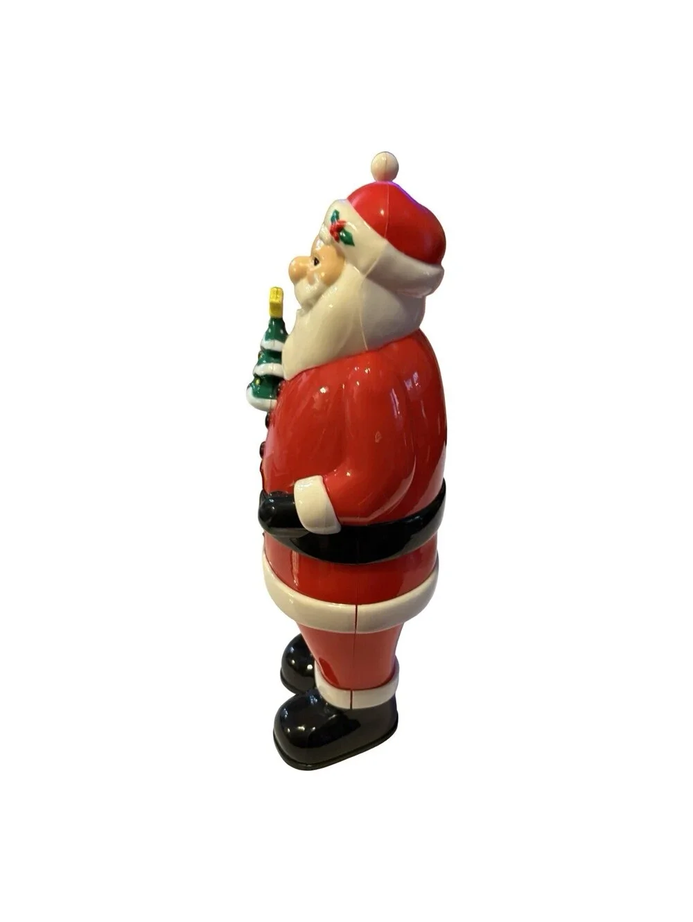 Hard Plastic Lighted Santa Battery Operated - 14